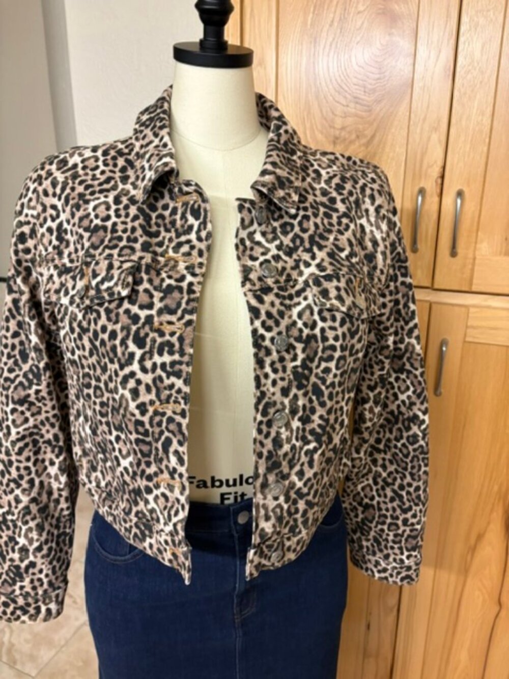 Loft Leopard Print Jean Jacket